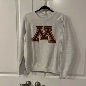 NWT Minnesota Gophers size S Gray Sweatshirt with Maroon and Gold Logo Champion